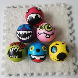 6pcs/lot Funny Smiley Face Grimace PU Foam Soft Balls Sponge Stress Ball Squeeze for Kids Toys for Adults 7.6CM