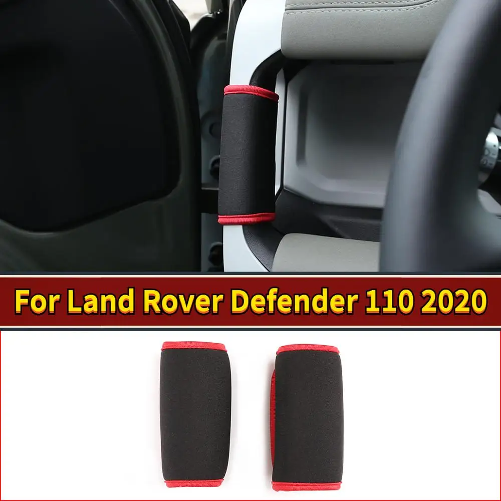 

For Land Rover Defender 110 130 2020 Black red edge Cloth material Instrument panel side handle protection cover Car Accessories