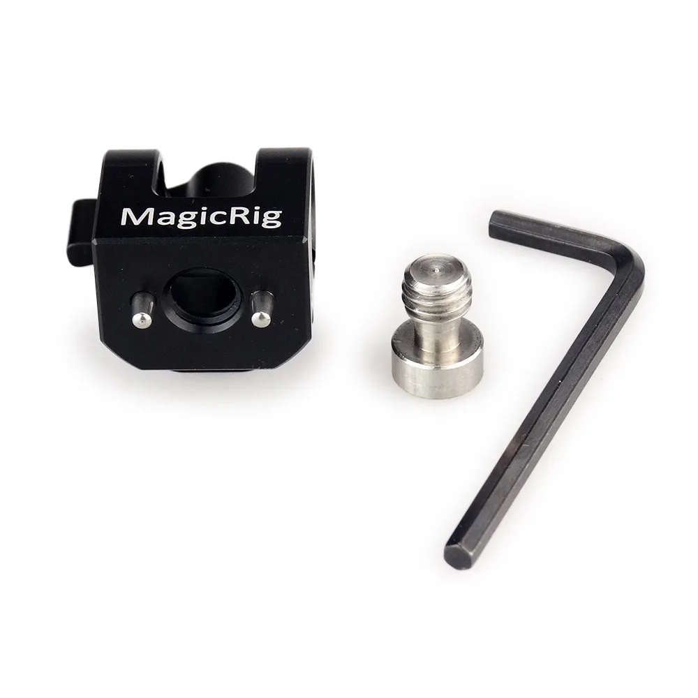 Magicrig-取り付けネジ付きシングルロッドクランプ、evfマウントサポートシステム、カメラケージハンドルプレート、15mmロッド