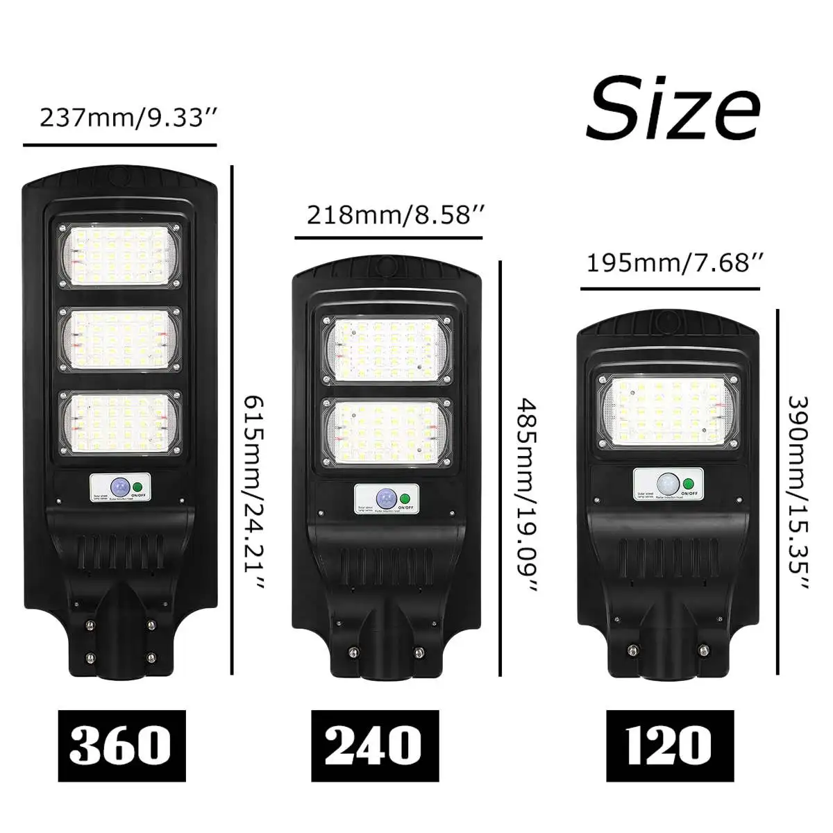 120W/240W/360W Waterproof Solar Wall Lamp Motion Sensor Lights for Entrance /Garden/Parking/Street Light/Garden Security Light