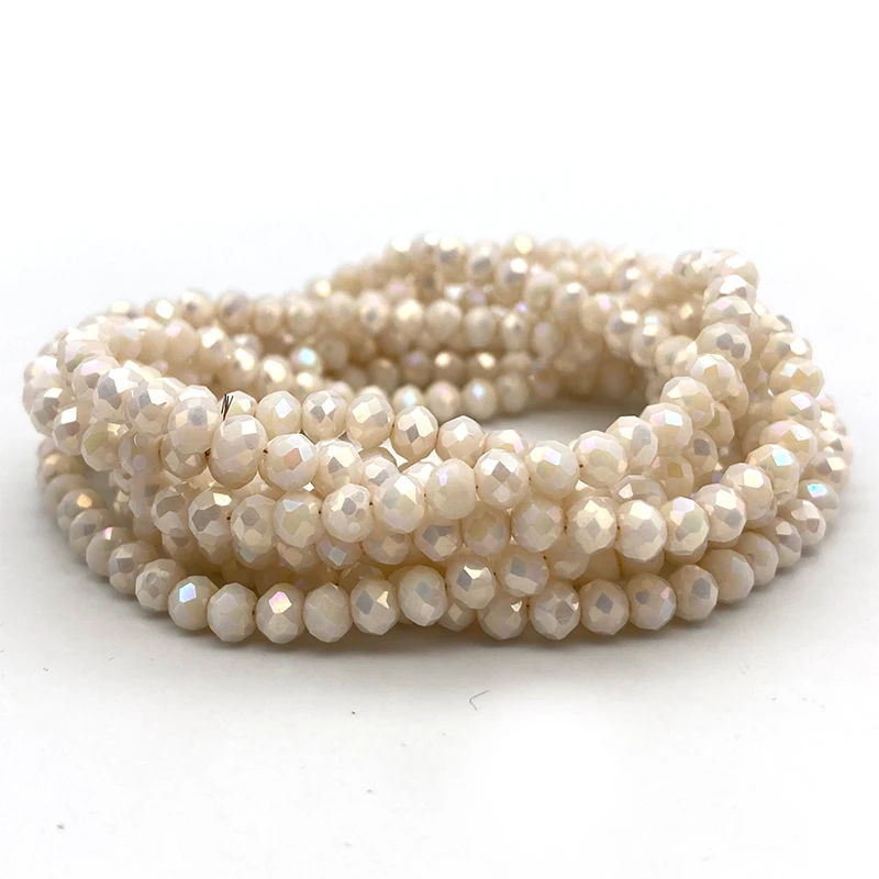 2 3 4 6 8mm White Czech Glass Faceted Flat Round Crystal Beads Loose Spacer Beads for Jewelry Making DIY Bracelet Necklace