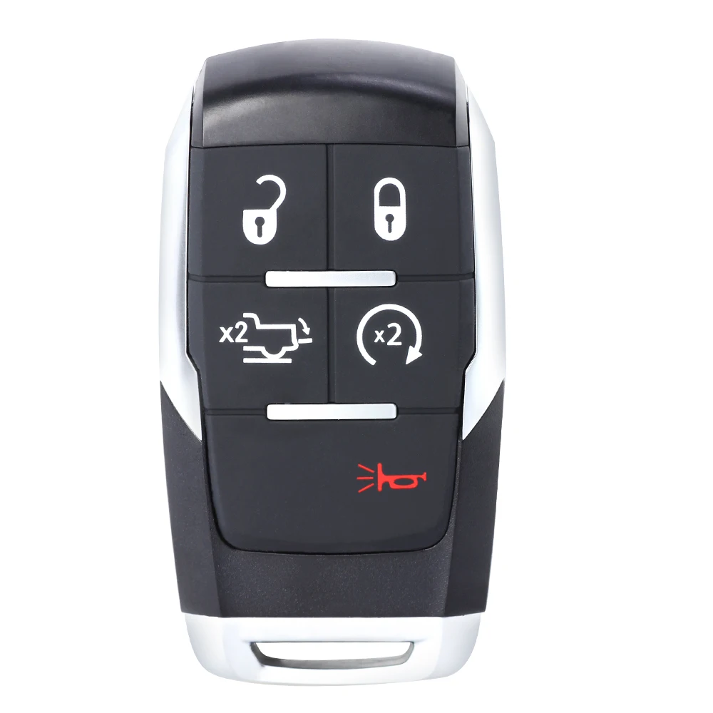 Keyecu Smart Remote Key Fob 5 Buttons 433MHz 4A Chip for Ram 2500 3500 4500 5500 2019 2020 2021 FCC ID: GQ4-76T, P/N: 68374994