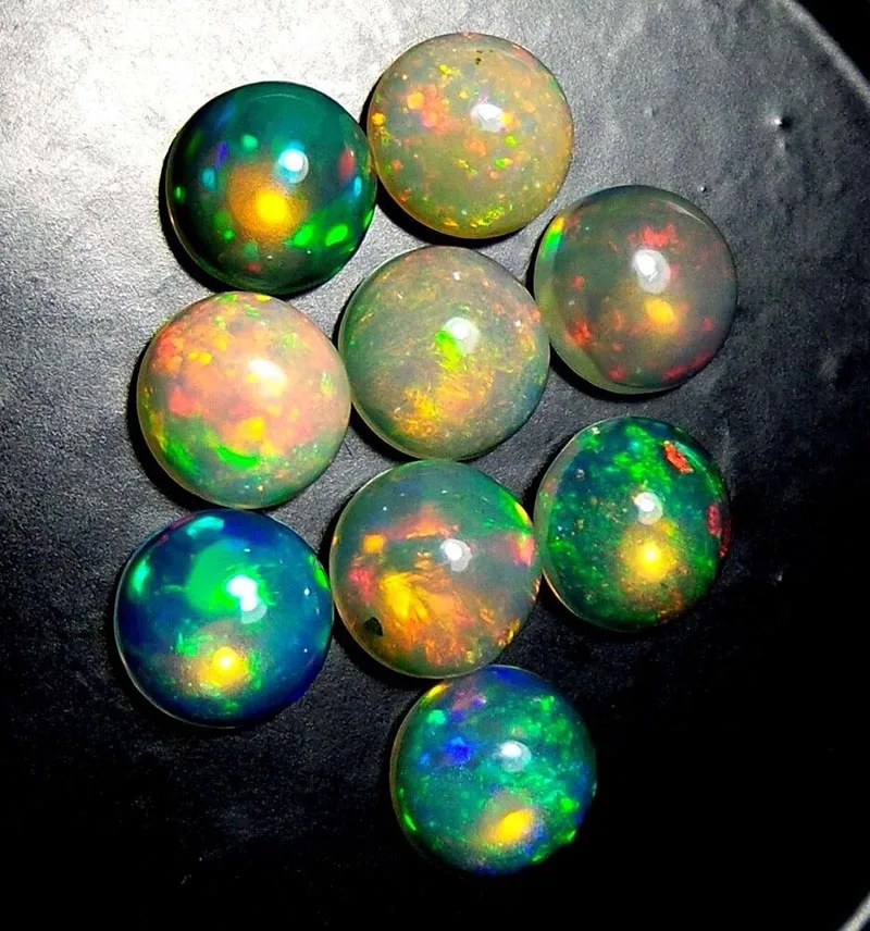 6X6Mm Natuurlijke Ethiopische Opaal Ronde Cabochon Losse Edelstenen