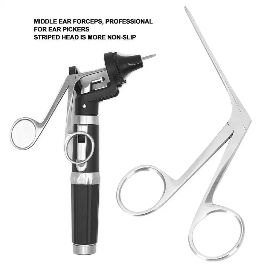 Ear Nose Cleaner Pliers Pick Otoscope Endoscope Earwax Remover Ear Forceps Stainless Steel Aural Forceps Earpick Tweezer Clip