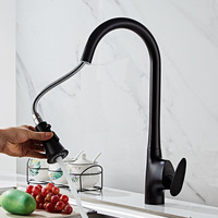 Kitchen Faucets Black Single Handle Pull Out Kitchen Tap Hot and Cold Sink Faucet  Swivel 360 Degree Water Mixer Tap Mixer Tap