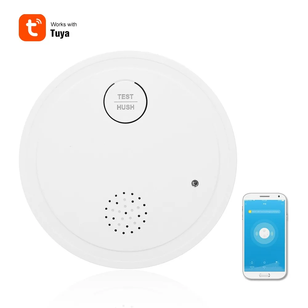 Intelligent WiFi Strobe Smoke Detector Wireless Fire Alarm Sensor Support 433MHZ Work with Tuya APP Control Office Home Smoke