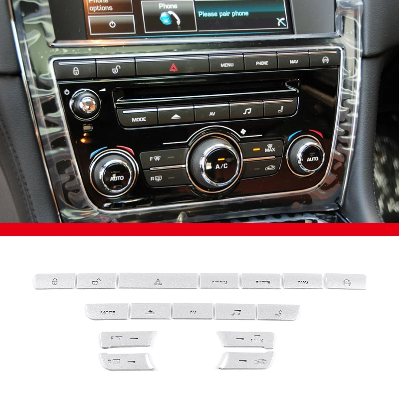 

Car Central Control Air Conditioner Multimedia Button Cover Trim Sticker For Jaguar XJ XJL 2013-2015 Auto Interior Accessories