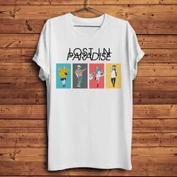 jjk manga, Satoru Gojo,LOST IN PARADISE,funny anime tshirt,Men new White Casual short sleeve T-Shirt,Unisex streetwear tee