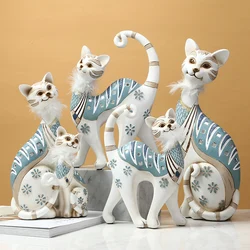 European Animals Figurine Resin Cute Cat Shape Statue Art Sculpture Figurine Craftwork Home Decoration Accessories