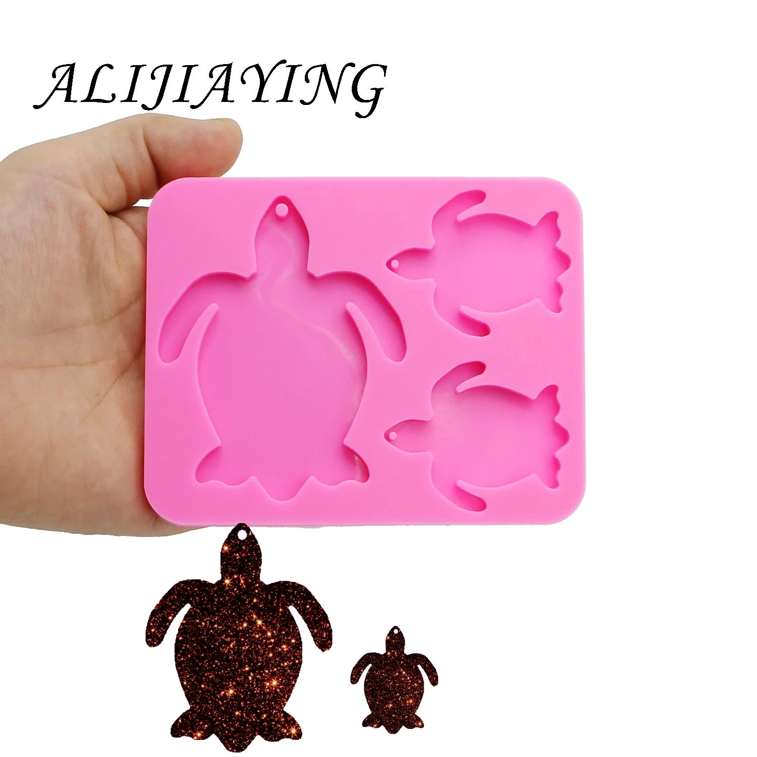 DIY cuckold family silicone mold turtle mother/baby keychain mould Liquid silicone mould Not sticky epoxy resin  molds  DY0105