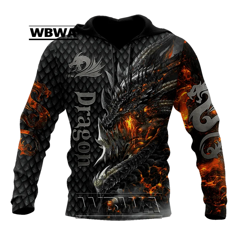 Beautiful Fire Dragon 3D All Over Printed Mens Hoodie Unisex hoodies Sweatshirt Autumn Streetwear Casual Jacket Tracksuit KK749