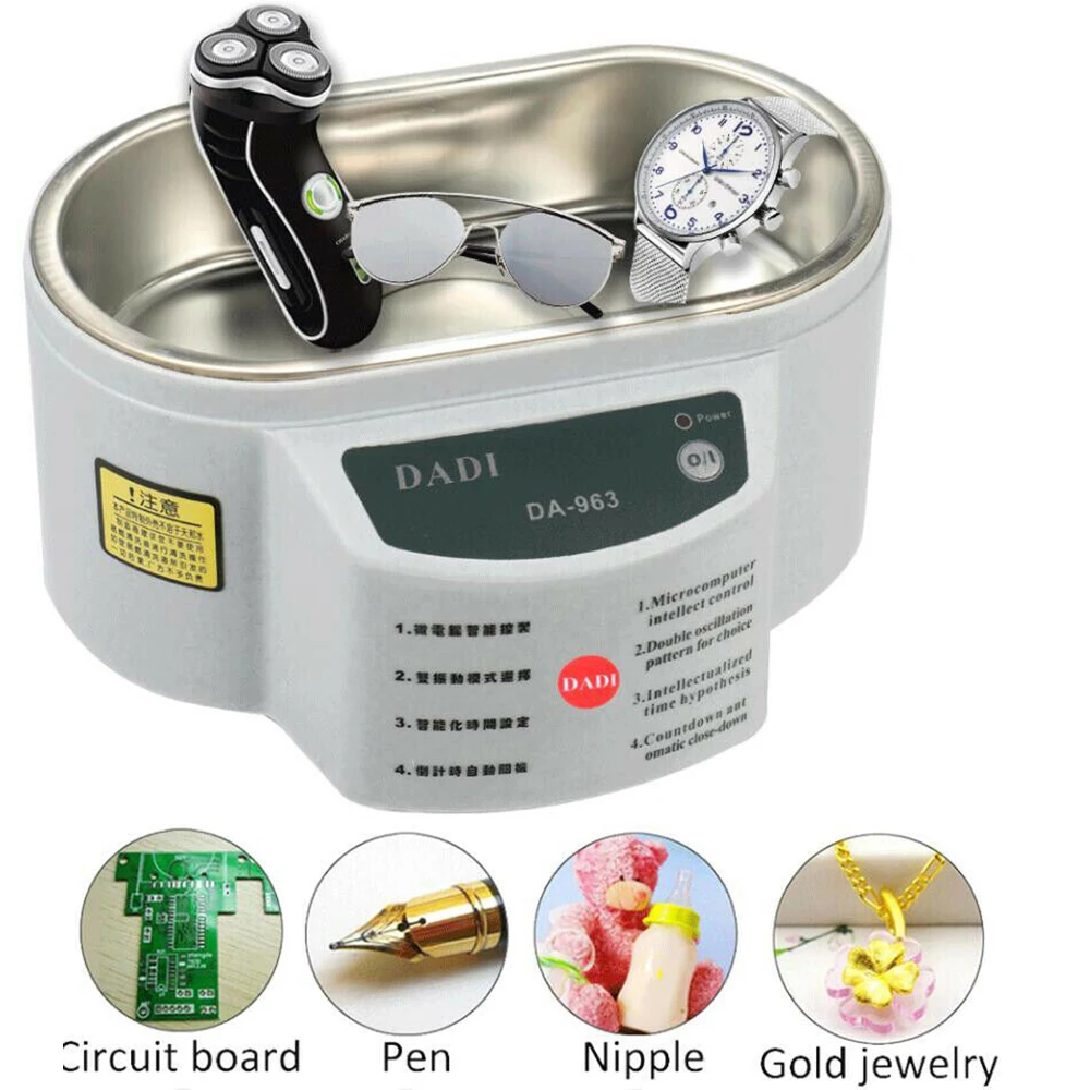 Digital Ultrasonic Cleaner Ultrasonic Bath Jewelry Glasses Circuit Board Cleaning Machine Ultrasound Jewelry Cleaner 500ml