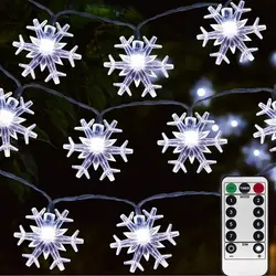 Fairy Light Christmas Room Decorations Led Snowflake Snow String Light 6/10M Battery Operated Waterproof IP65 For New Year Decor