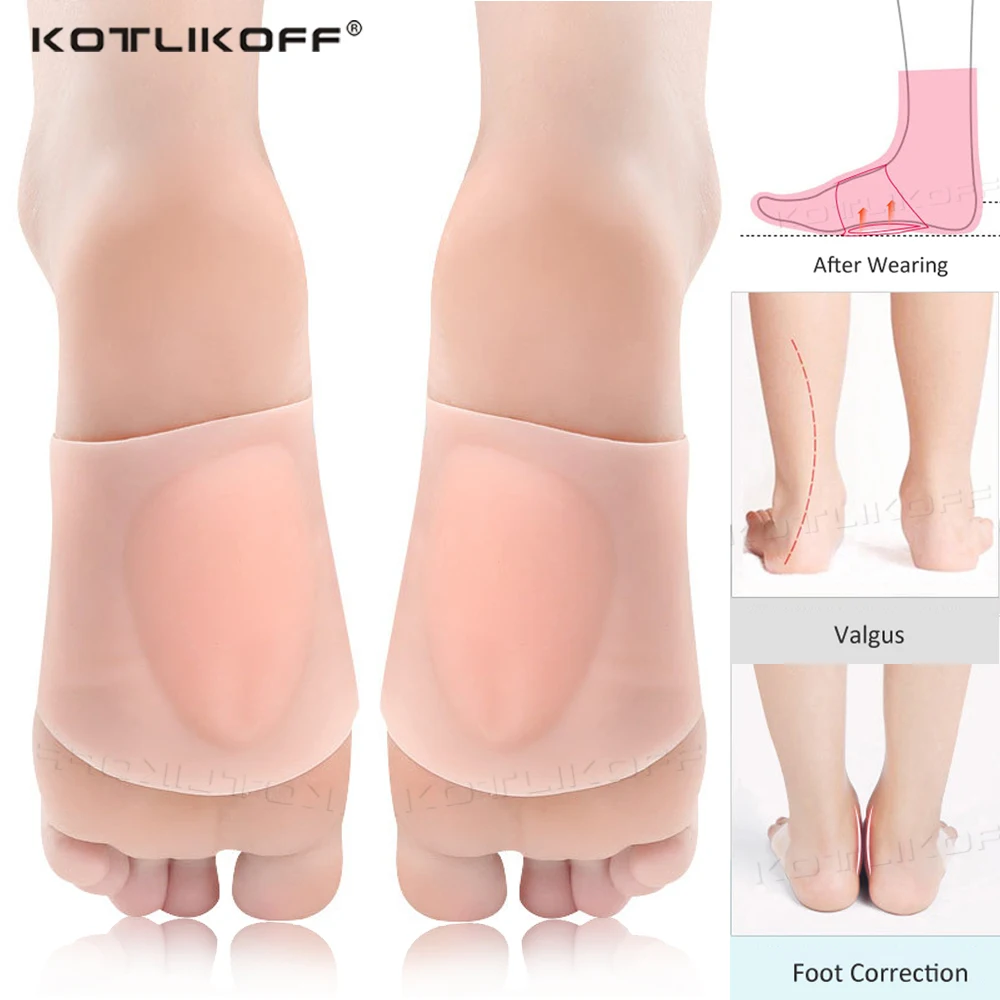 KOTLIKOFF Silicone Gel Arch Insole For Foot Massage Arch Support Insert Pads Soft Comfortable Bandage Type Relieve Walking Pain