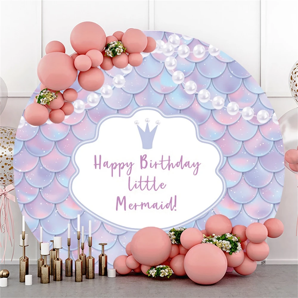 Yeele Baby Girl Birthday Mermaid Backdrop Photocall Glitter Spot Party Decor Photography Background Photo Studio Photographic