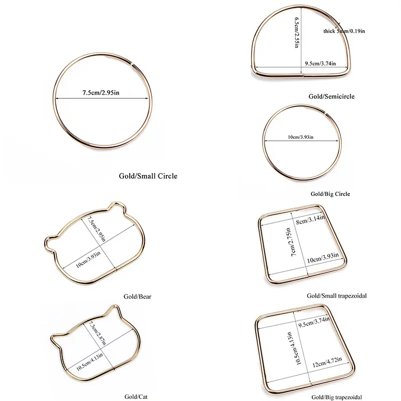 Hebilla colgante de anillo redondo en D para bolsos, correa de oreja de gato, asas de repuesto para bolsos, accesorios para bolsos DIY