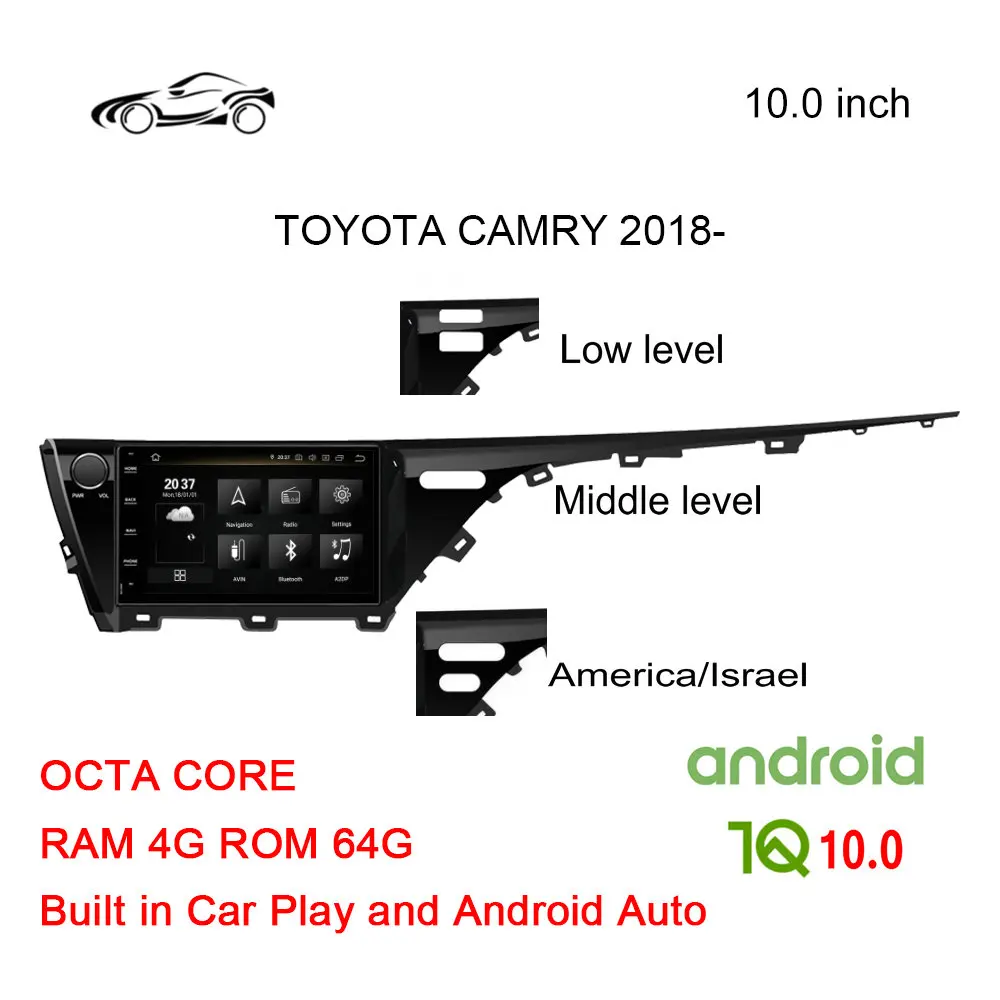 

2018 CAMRY GPS RADIO ANDROID CAR GPS FOR TOYOTA CAMRY 2018 OEM RADIO AUDIO 10 inch CAR STEREO ANDROID 4G+64G Car Multimedia NAVI