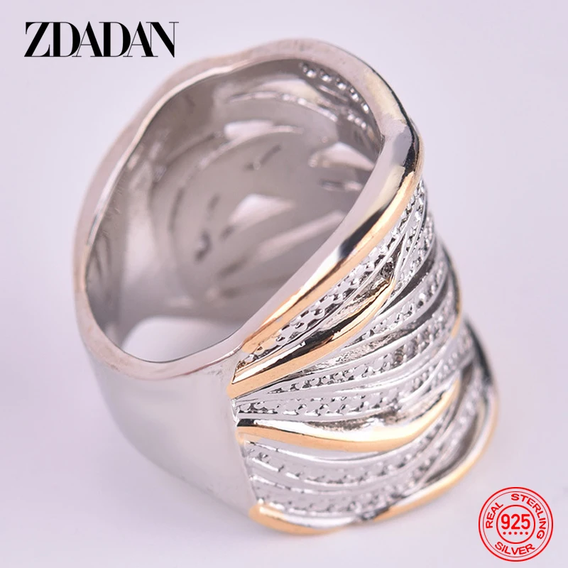 Women's 925 Sterling Silver Braided Finger Ring, Party Gift