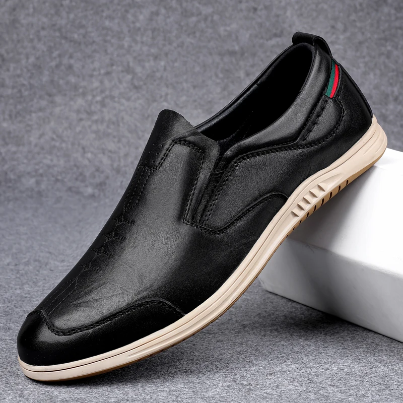 

Men Shoes Genuine Leather Men Loafers Luxury Brand Business Formal Shoes British style Real Leather Office Work Shoes