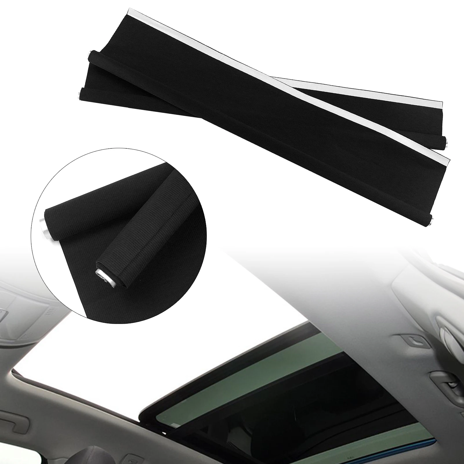 2pcs R530 Sunroof Cloths For Mercedes-Benz W251 R350 R320 2006-2009 Black Dome Sun Roof Window Cover Blind Fabric Roller Curtain