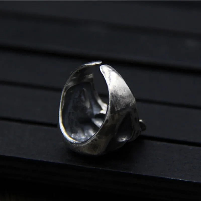 BOCAI Retro S925 silver skull ring men models personalized original design ring
