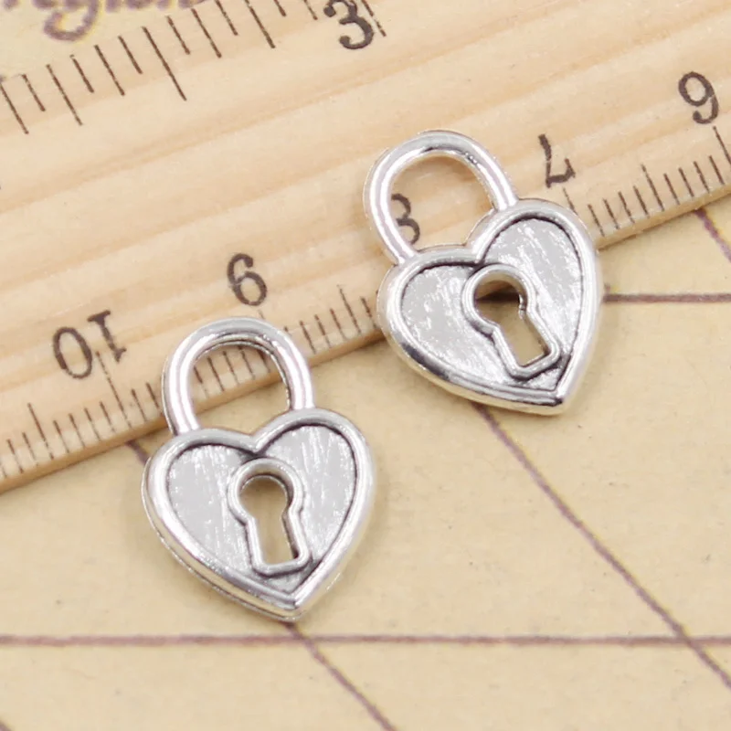 20 sztuk Charms serce blokada 19x14mm tybetański srebrny kolor wisiorki antyczna biżuteria Making DIY Handmade Craft