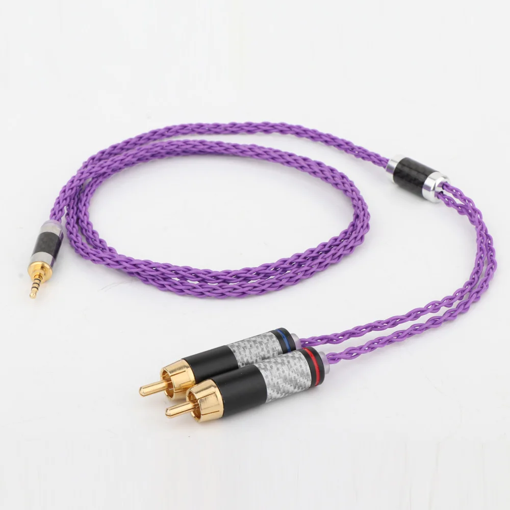 

HiFi Cable With 2.5mm Trrs Male to 2RCA Compatible for Hifiman ANANDA ah-d7200 d5200 Headphones