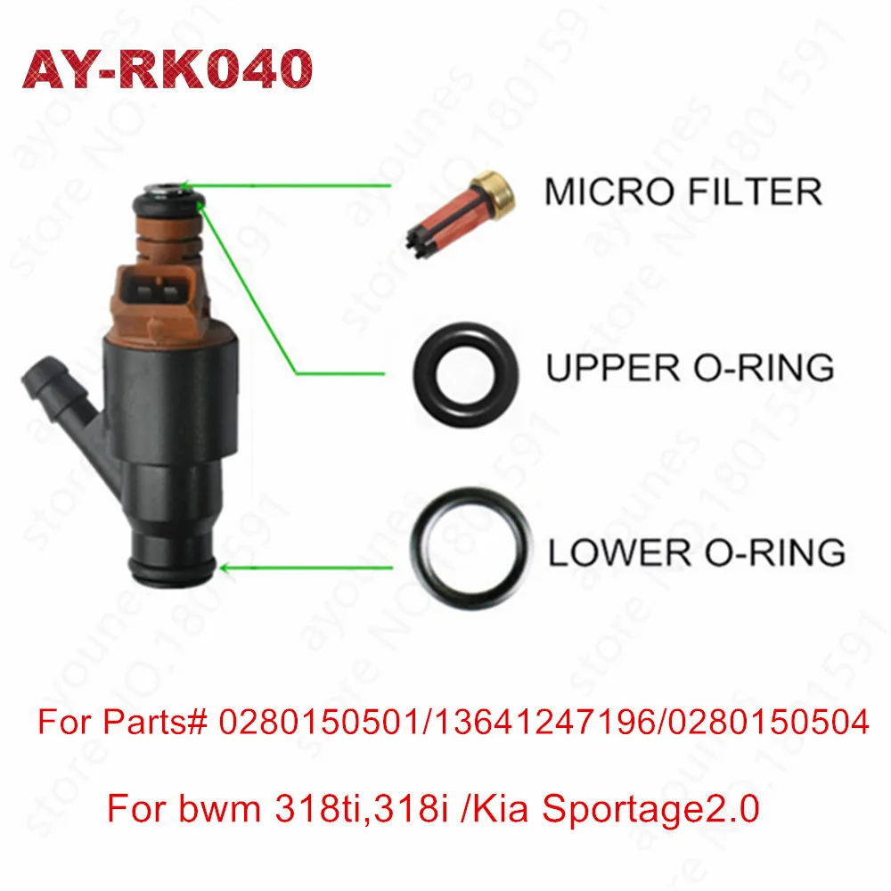 40sets fuel injector repair kits fit for BMW 1.8 1.9 Z3 E36  0280150504 0280150501 0280150502 M44 M42 (AY-RK040)