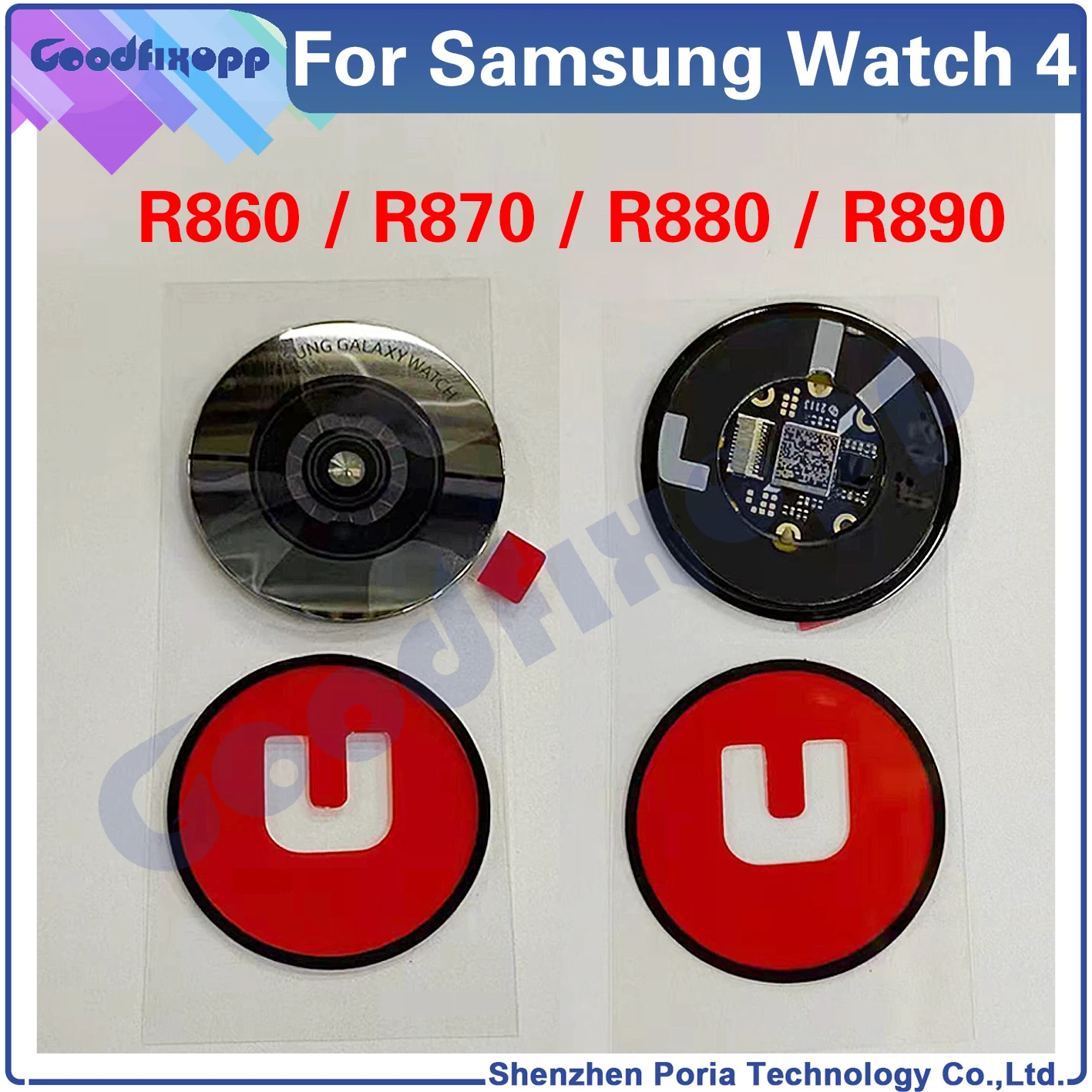 For Samsung Watch4 R860 / R870 / R880 / R890 Rear Cover Glass Lens Heart Rate Wireless Charging Attractor For Samsung Watch 4