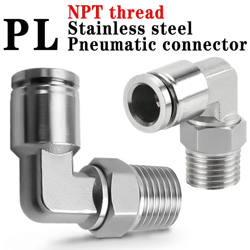 American Standard NPT Thread 304 Stainless Steel PL Pneumatic Quick Coupling External Thread Quick Coupling 1/8 1/4 3/8 1/2