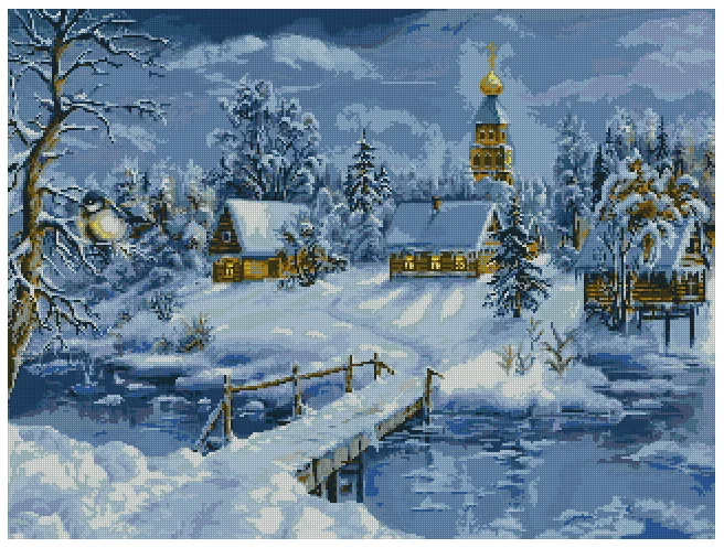 

Village Snowy Winter Forest Scenery Top Quality Cross Stitch Kits 14CT Unprinted Sewing kit Embroidered Art Handmade Home Decor