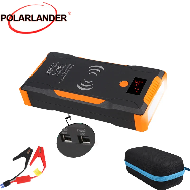 

Car Emergency Start Power Supply Safe Durable Wireless Charging 2 USB -20 °C-60 °C Dual Start 3Light Lighting Jumper Start 12V