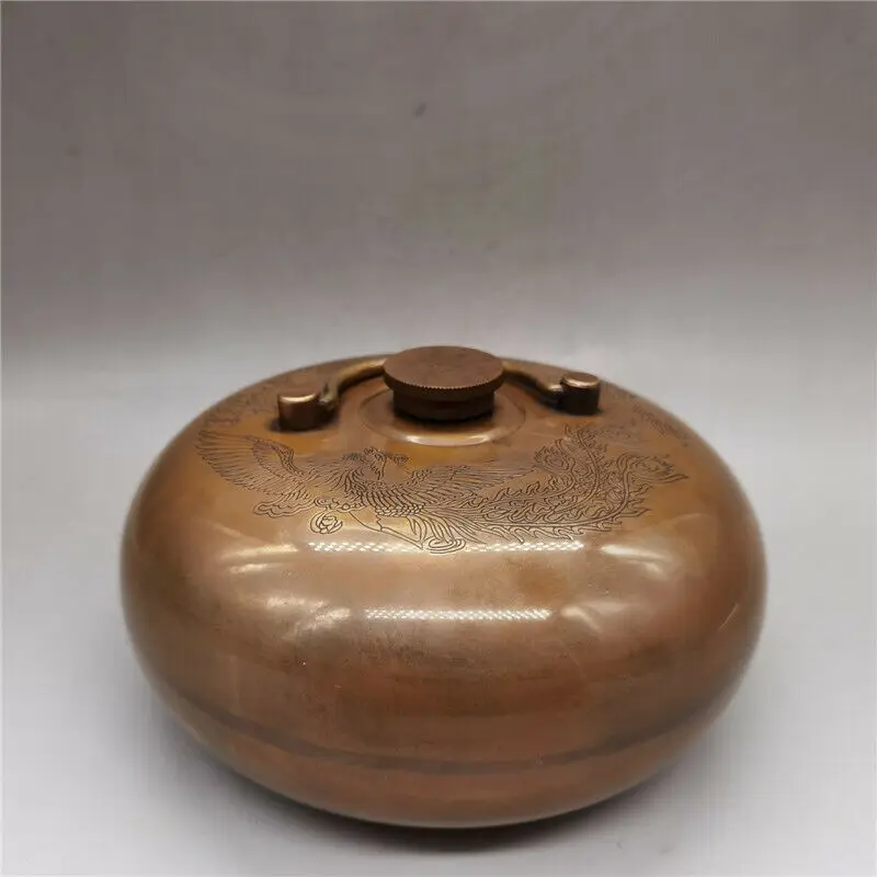 Chinese Curio Collection Brass Hand Warmer Small Copper Furnace