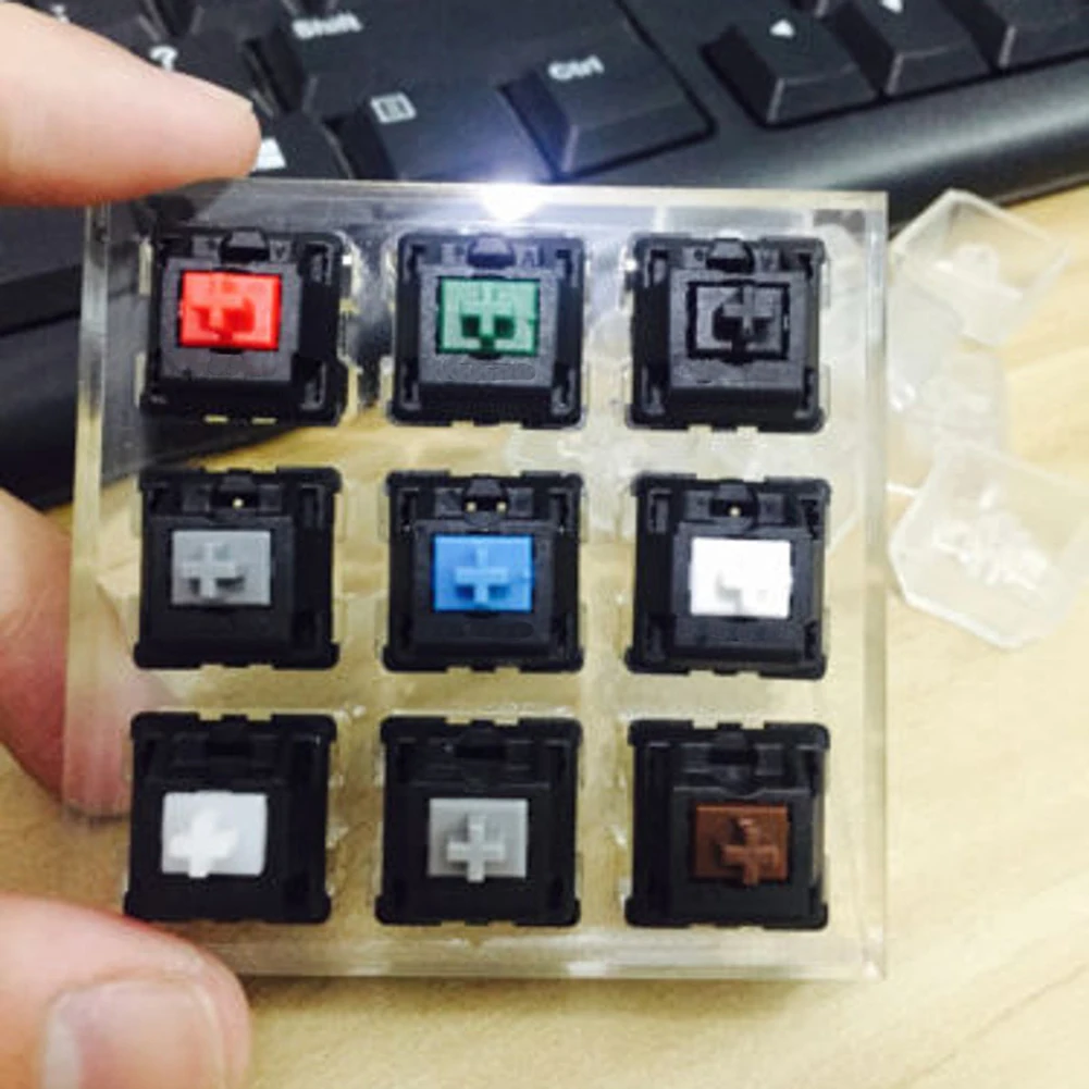 Acrylic Keyboard Tester 9 Clear Plastic Keycap Sampler for Cherry MX Switches Keyboard Keycap Accessories