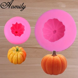 Aomily DIY Pumpkin S/L 2 Sizes Handmade Fondant Cake Mold Cartoon Decorating Sugar Craft Chocolate Moulds Tools Silicone Molds