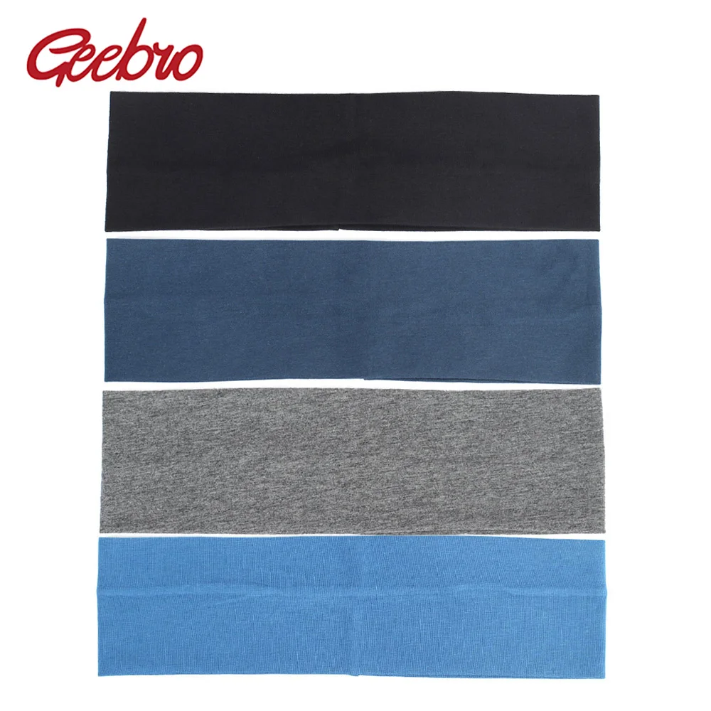 Geebro New Women's Classic Cotton Plain Flat Headband Girls Summer Hairband Ladies Elastic Stretch Headwear Hair Accessories