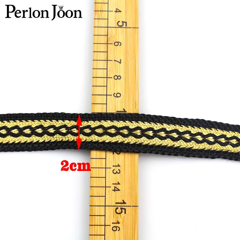 10 yard 2cm New Color gold thread polyester webbing clothing bag shoes decorative ribbon woven decorative accessories ZD002