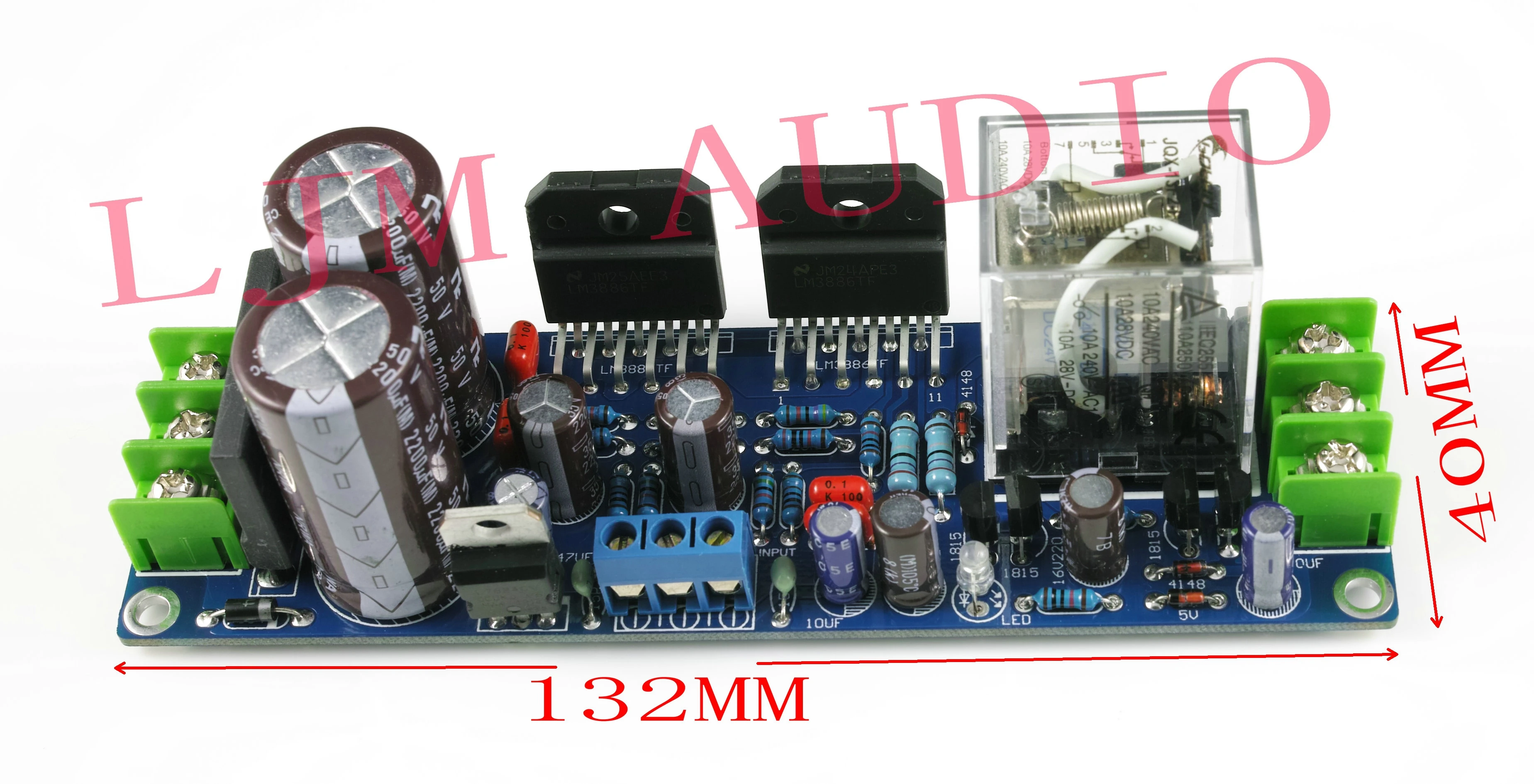 

GC LM3886TF Power Amplifier Board Dual Channel with Speaker Protection Rectifier Filter