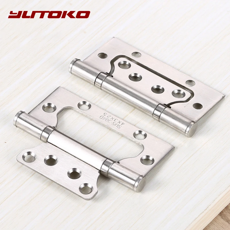 YUTOKO 6 color Stainless steel hinge 4 inch thick hinge free slotted wooden door door heavy hinge 2 PCS