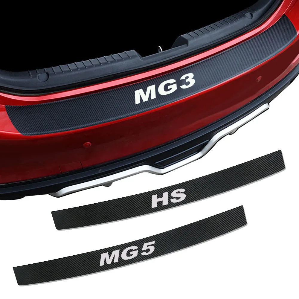 For MG MG3 MG5 MG6 ZS EZS HS Mulan Car Rear Bumper Protector Stickers Carbon Fiber Decal