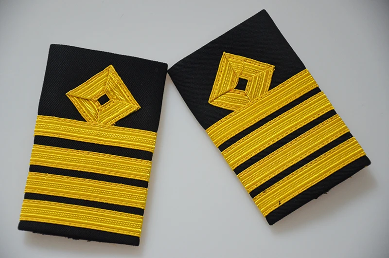 Ship Sailors Epaulets For Adult High Quality Captain Pilot Uniform Shirts Badges 1/2/3/4 Golden Bars