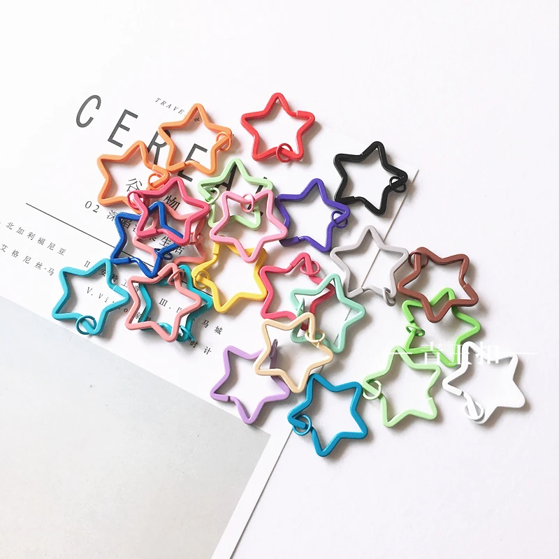 

Cute Keyring Set Key Chain Kawaii Star Heart Shape Colorful Candy Colours For Key Rings Holder Bag Pendants Charm Gifts Jewelry