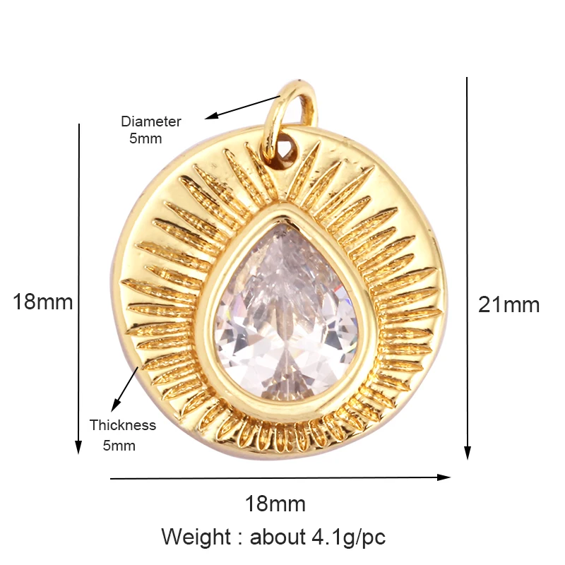 Löwenzahn Erde Stern Herz Hand Zirkonia CZ gepflastert Charm, 18K echt vergoldet Farbe, Handwerk Schmuckzubehör L87 – Detail 8