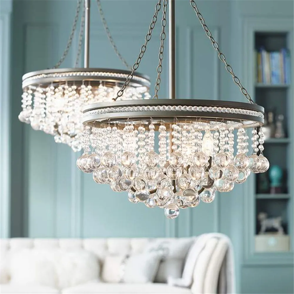 

European style Castle Compound Revolving Staircase Light Luxury Crystal Chandelier bedroom dining room lamp Home Lighting