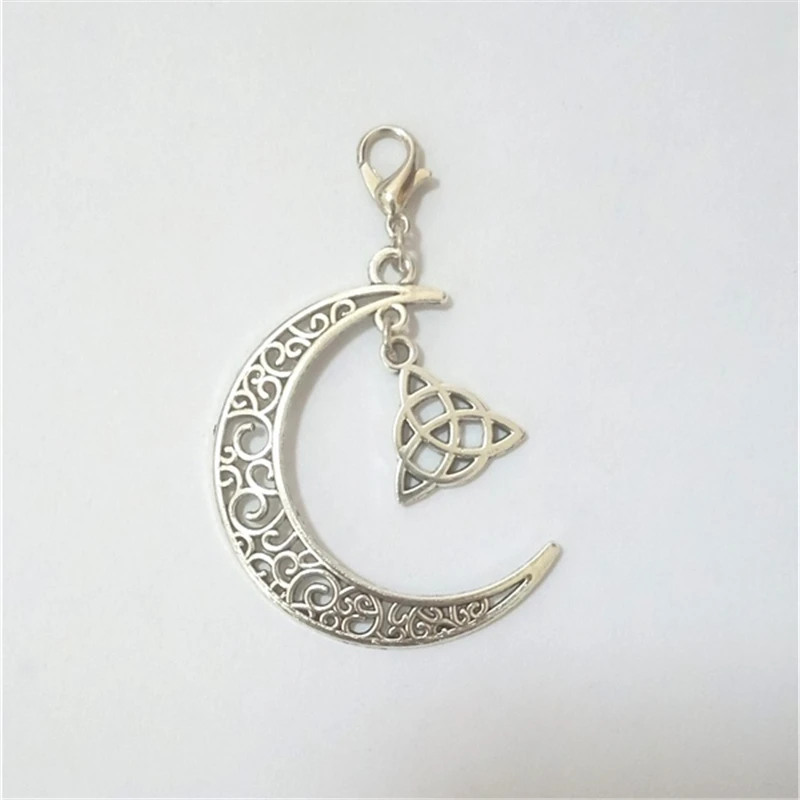 2 Pcs Tiny Knot Planner Charm, Symbol Planner Charm, Crescent Moon Clip on Charm Metal Charms  Jewelry Making Charms