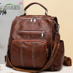 Casual Women Leather Backpack High Quality Bagpack Women School Bags For Teenage Girls Ladies Large Capacity Travel Backpack Sac