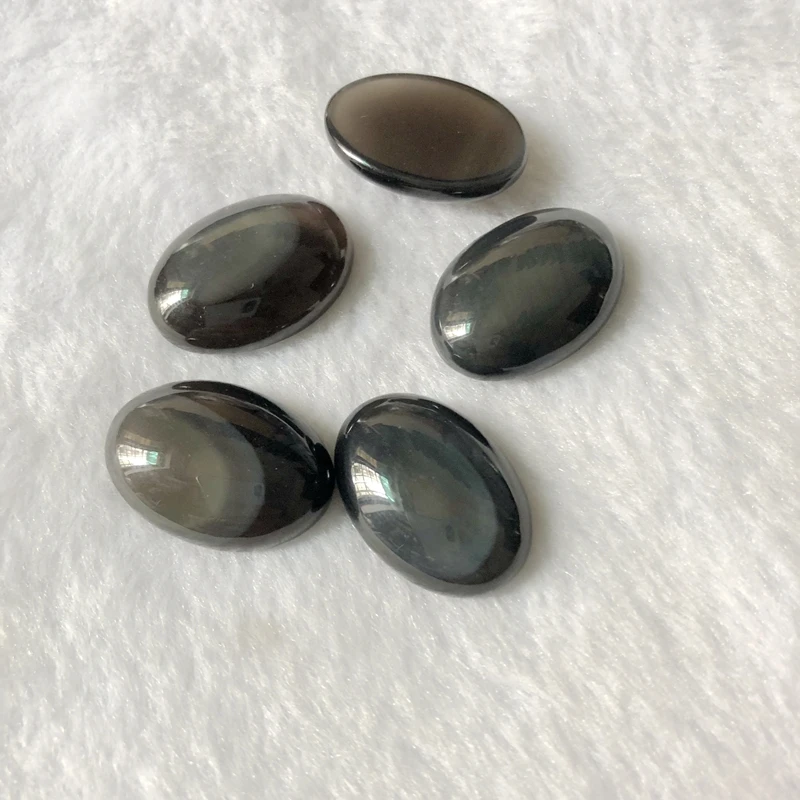 

Wholesale 2pcs Natural Ice Rainbow Cat's Eye Obsidian Beads Cabochon,15x20mm,18x25mm Oval Gem Stone Cabochon, Jewelry Ring Face