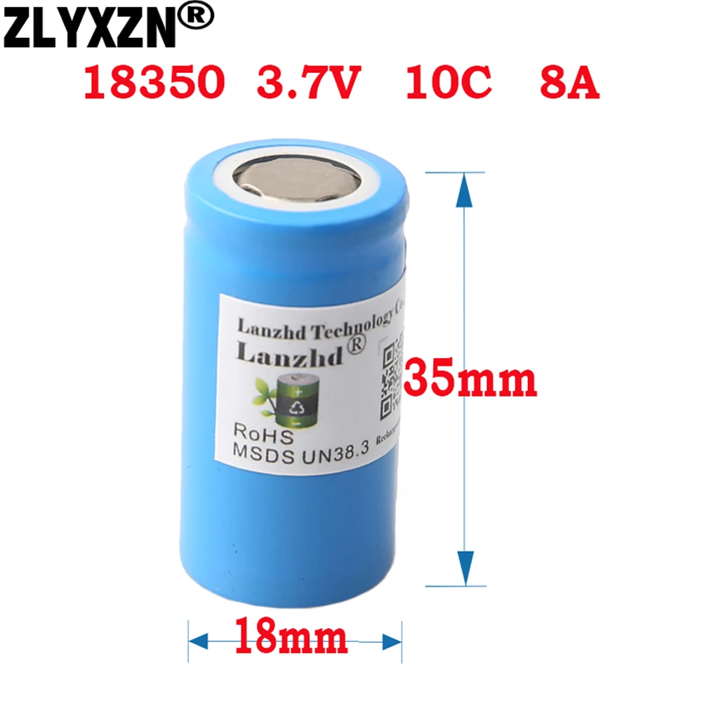 

8-40pcs 18350 battery lithium Li ion 900mAh 10C rechargeable batteries 3.7V cylindrical For tools 18350 cells lighting