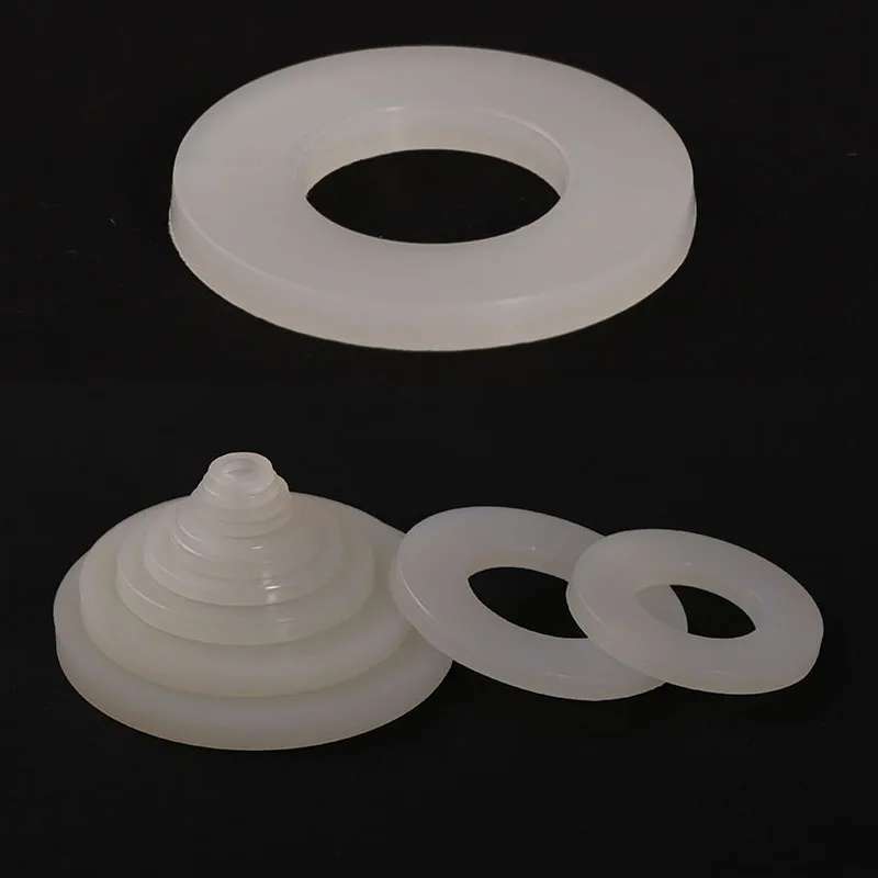 5/10/20/50Pcs Nylon Gasket Screw Thick Insulating Plastic Rubber Flat Washer White M2 M2.5 M3 M4 M5 M6 M8 M10 M12M14 M16 M18 M20