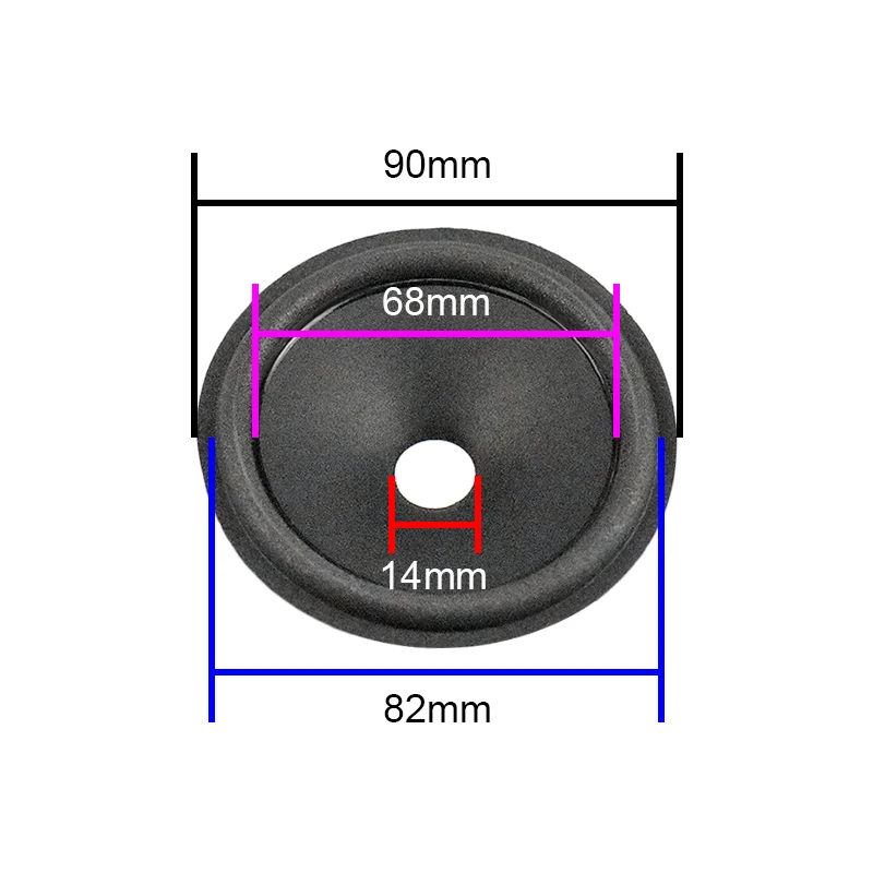 53 مللي متر 3.5 بوصة 67 مللي متر 76 مللي متر 90 مللي متر 2 قطعة GHXAMP 2 بوصة 3 بوصة 2.5 بوصة المتكلم مخروط القرن ورقة مخروط رغوة حافة طبل ورقة إصلاح أجزاء